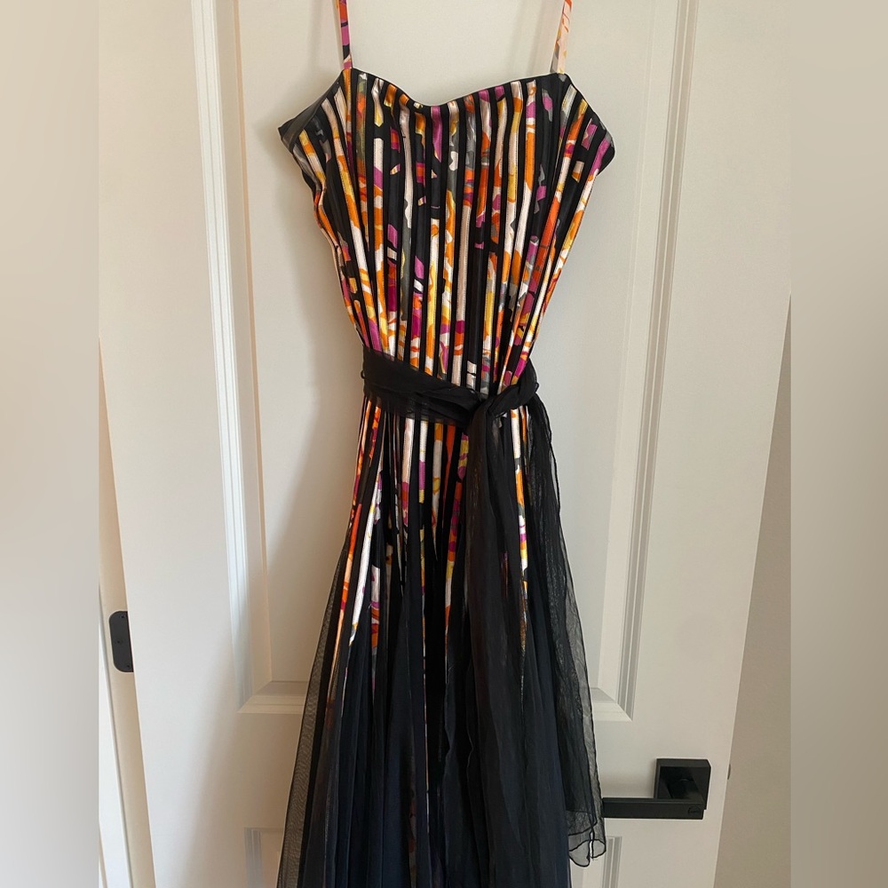 JS Collections Rainbow Striped Cocktail Dress